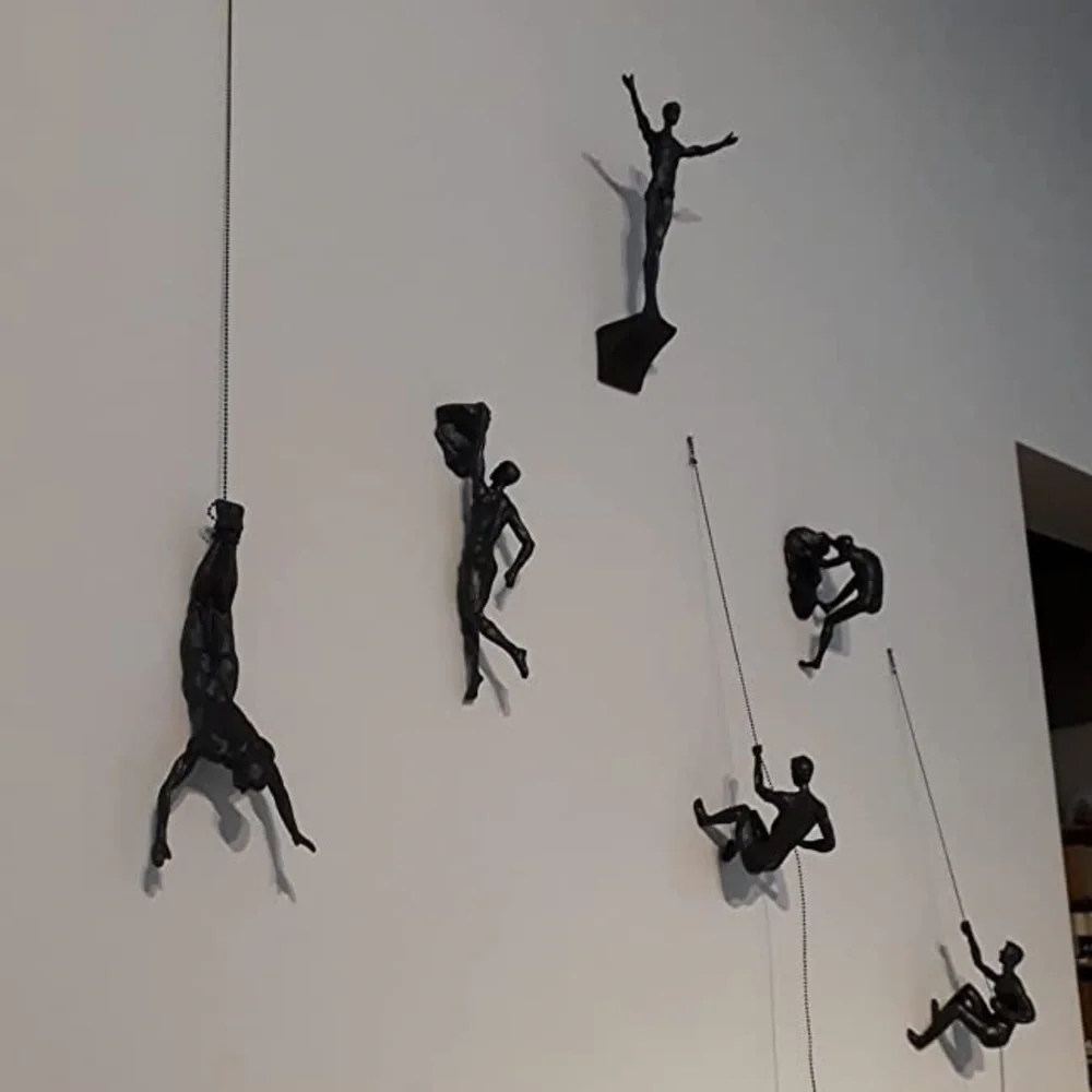 “Climbing Man” (One)Figure Creative Fun Durable Resin Sculpture Decor!